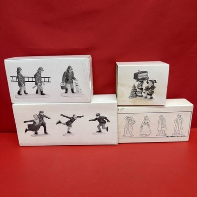Dept 56 Heritage Village Skating Party Fire Brigade City People Lot 4 Sets. #13