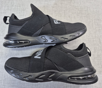 Furuian Work Shoes Black Sneakers Non Skid sole Mens sz 8 Hook & Loop closure