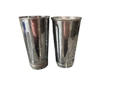 Antique Arnold / Hamilton Beach Stainless Steel Milkshake Blending Metal Cups