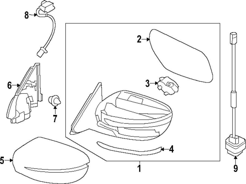 Lámpara de señal para Nissan Rogue 2014-2015 (P/N 26165-4BA0A)