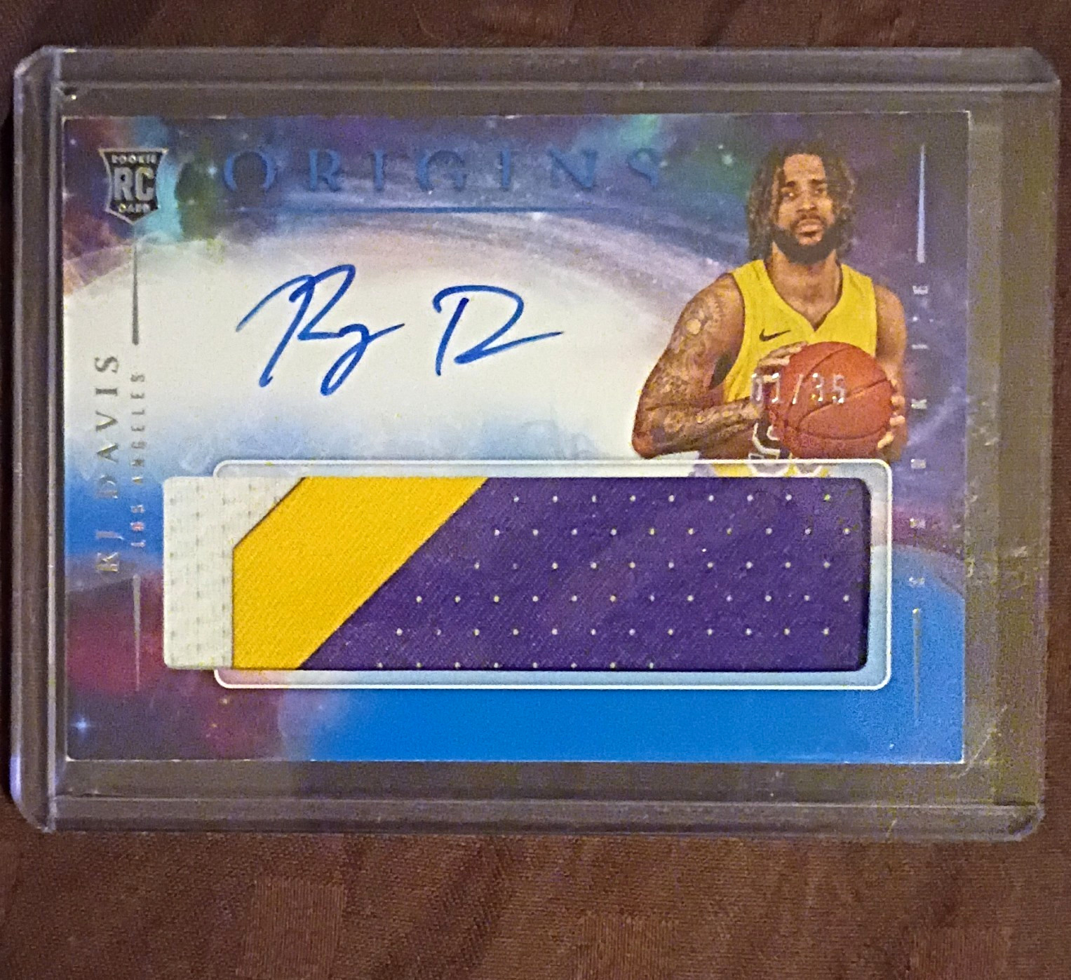 Panini 2025-26 Origins RJ Davis Lakers RJA-RJD Rookie Jersey Auto /35