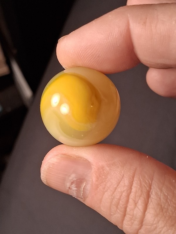 Akro Agate 0.99" Lemonaide Uv Reactive Corkscrew Shooter Marble Wet Shiny