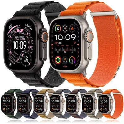 Nylon Loop Sport Armband für Apple Watch Ultra 3 2 1 49mm S11 10 9 8 7 6 5 4 SE