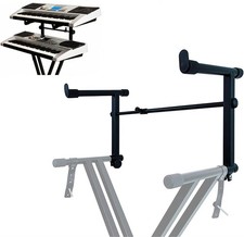 2 Tier Keyboard Stand Attachment Adjustable Electric Digital Piano Stand for ...