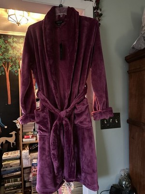 Rachel Zoe NEW Plush Belted Robe Women Size L  Magenta Luxuriously Soft Bathrobe