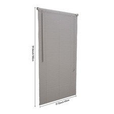 1pc Grey Venetian Windows Blinds 25mm Bathroom Trimmable PVC Slat Blind Curtain