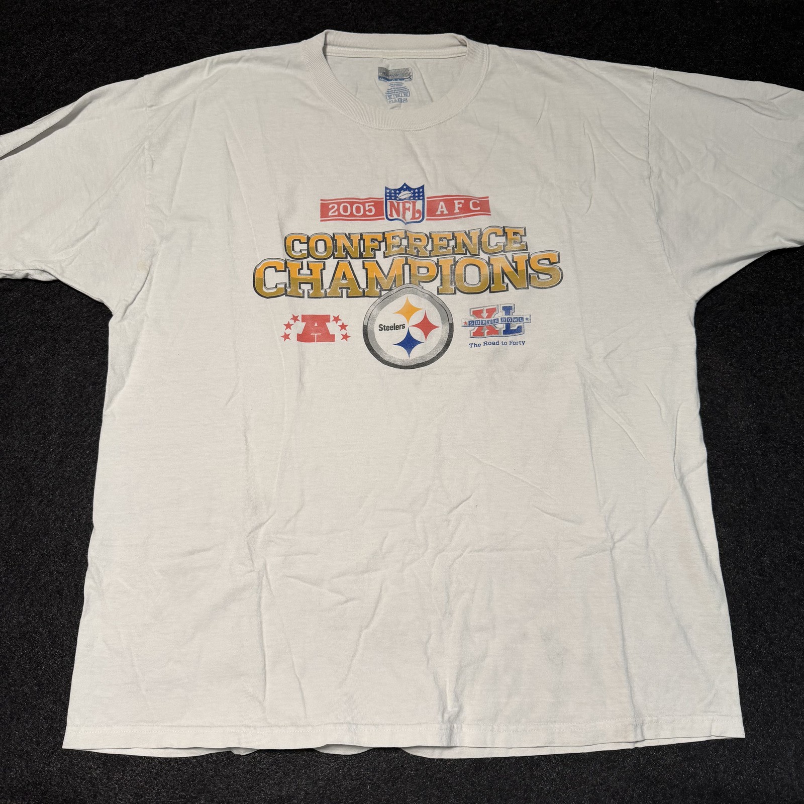 Vintage 2005 Reebok Pittsburgh Steelers AFC Conference Champions Super Bowl XL