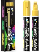 Metallic Gold Liquid Chalk Markers - 2 Pack Jumbo Chalk Pens with 10mm 3 in 1