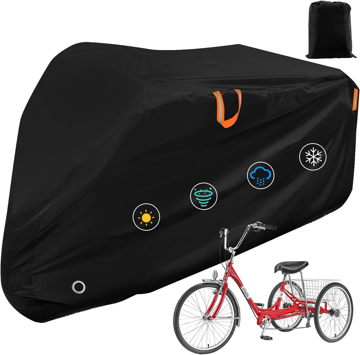 Adult Tricycle Cover Outdoor Storage Waterproof ,Heavy Duty Anti-UV 420D