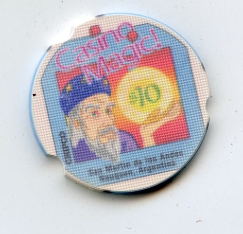 10.00 Chip from the Casino Magic San Martin de los Andes Argentina Notched Samp