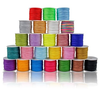 25 Rolls 1250 Yards Nylon String for Bracelets, 25 Colors Chinese Knotting Co...