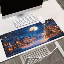 40 90cm1pc Glowing Winter Wonderland Snowy Night Santa Claus Mouse Pad  Desk Ma