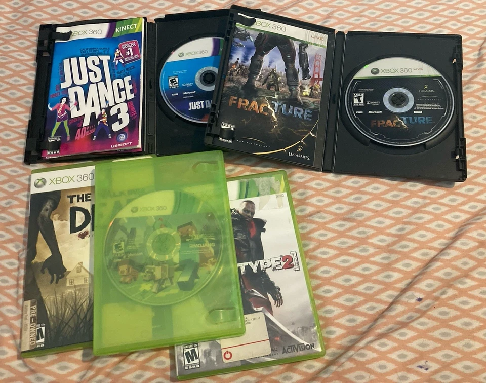 Lote de 5 Juegos Xbox 360: Minecraft, Just Dance 3, Fracture, The Walking Dead etc. Foto 2 de 4
