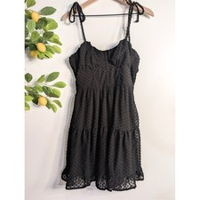 Wild Fable Black Ruffle Dress Sz S