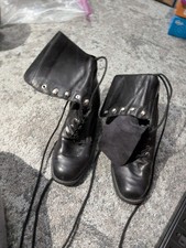 Nine West Vintage Black Granny Boots with Heel Size 6 - see description