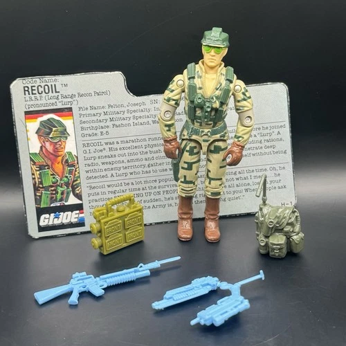 GI Joe 1990 Recoil v1 100% Complete Vintage ARAH Action Figure With File Card