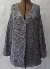 JONES NEW YORK Women's XL Long Sleeve Nylon Knit Button Coatigan Gray Sweater