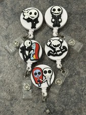 Nightmare Before Christmas Badge Reel Lot of 5 Retractable ID Holders