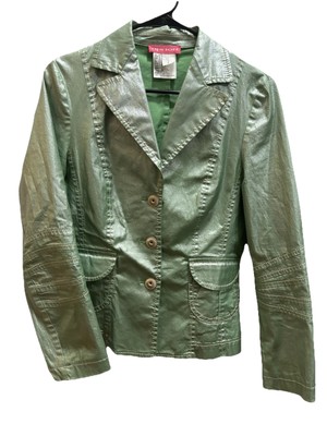 Vtg APRIORI By Escada Womens Blazer Jacket Lime Green 90s Pistachio Green pastel