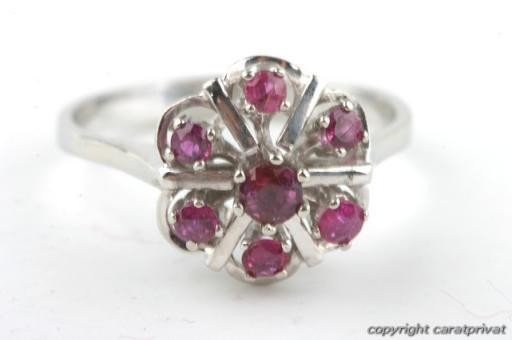 Ruby ring 585 14kt white gold ruby rings *. - image 6