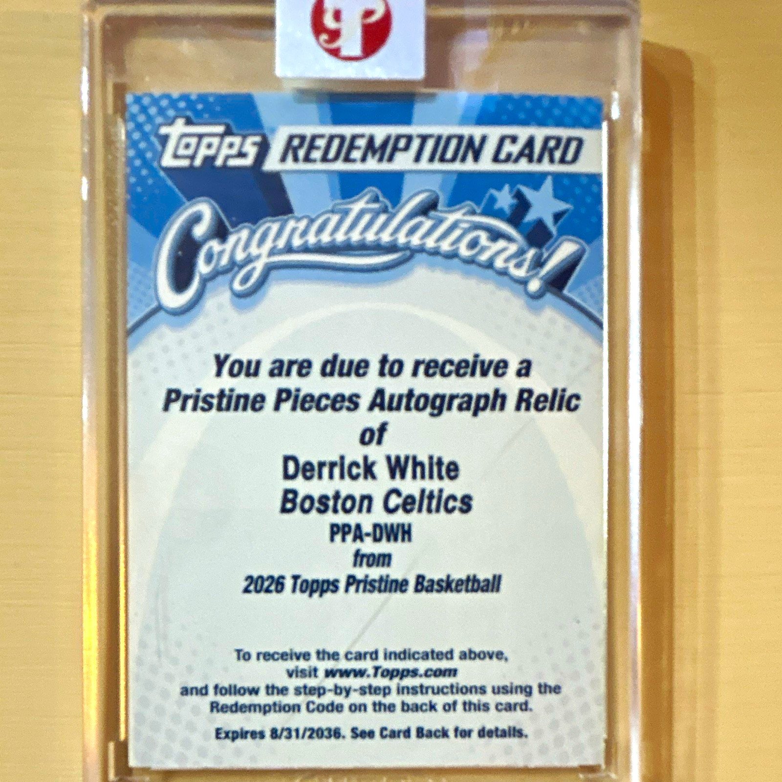 2026 Topps Pristine Derrick White Celtics Auto Relic Red #PPA-DWH