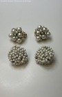 VNTG Two-Tone Faux Pearl & White Beaded clip-on earrings Lot 21.0g — photo 1