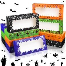 12 Pcs Halloween Cookie Treat Boxes with Window Bakery Strawberry Dessert Gif...