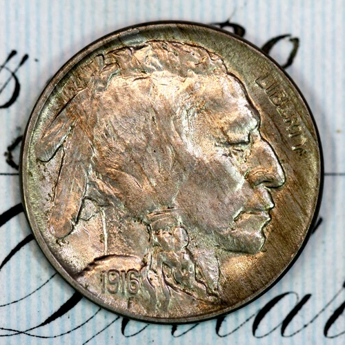 * 1916-P * NEAR+ GEM BU MS BUFFALO NICKEL * FROM ORIGINAL COLLECTION