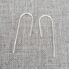 10prs of 925 Sterling Silver Plain U Ear Wires Earring Hook Findings Component