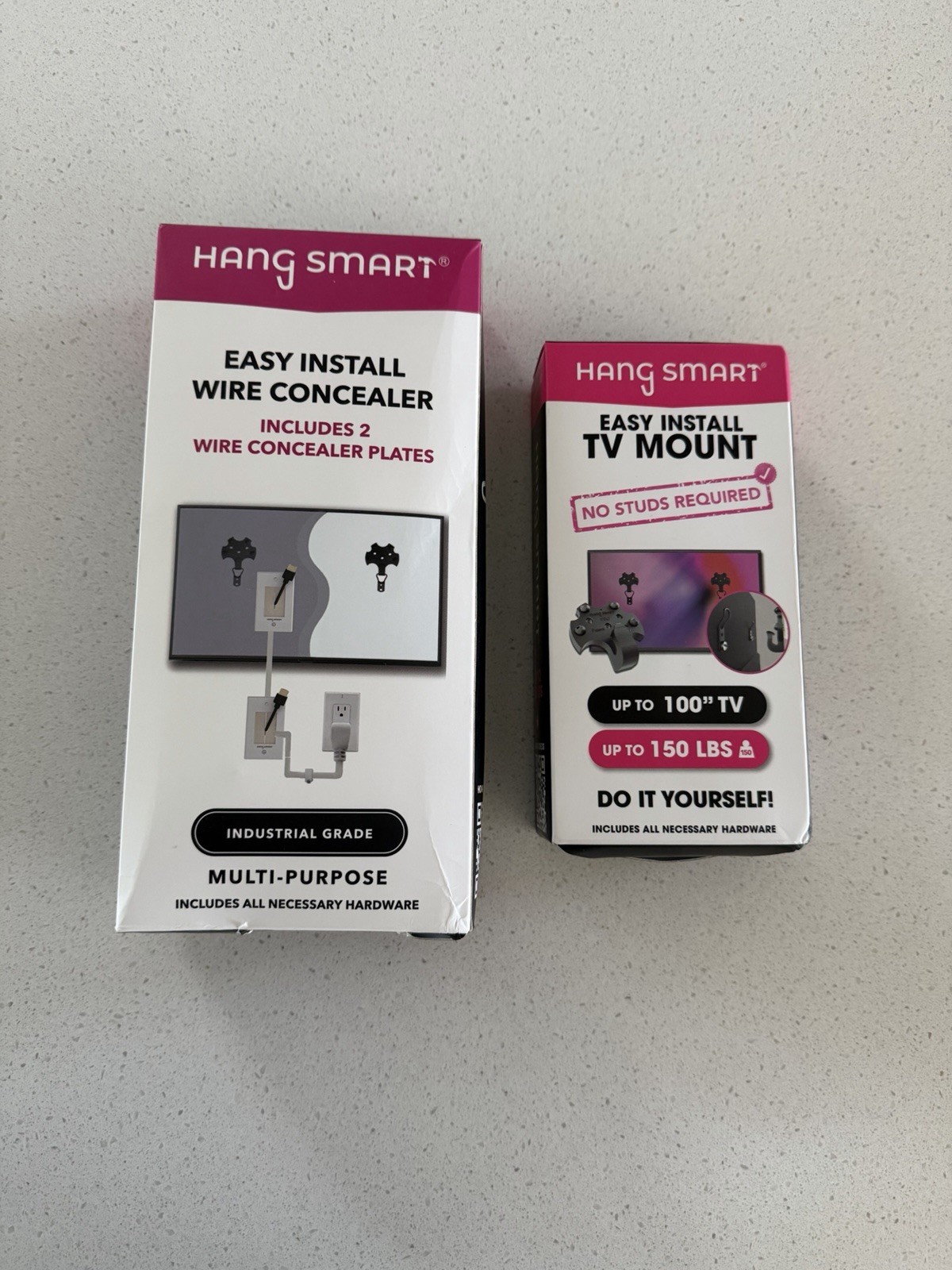 HangSmart TV&reg; Wall Mount NO Stud Plus One Wire Concealer Kit