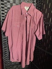 Mens Ruddock Vtg Western Pearl Snap Shirt Size 17 Long Tail