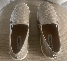 Steve Madden Shoes Womens 8.5M Ecentrcq Quilted Slip On Sneakers Khaki