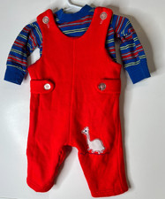 Vintage Penneys Toddletime Infant Boy Size 1 18.5-23lbs 2PC Romper w/Shirt