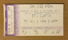 1994 ERIC CLAPTON SAN JOSE CONCERT TICKET STUB DEREK AND THE DOMINOES CREAM 10