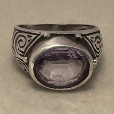 Silver 915 Purple amethyst Stone