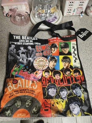 Vandor The Beatles Large Shopper Tote Reusable Bag 16x12x5 Wipe Clean