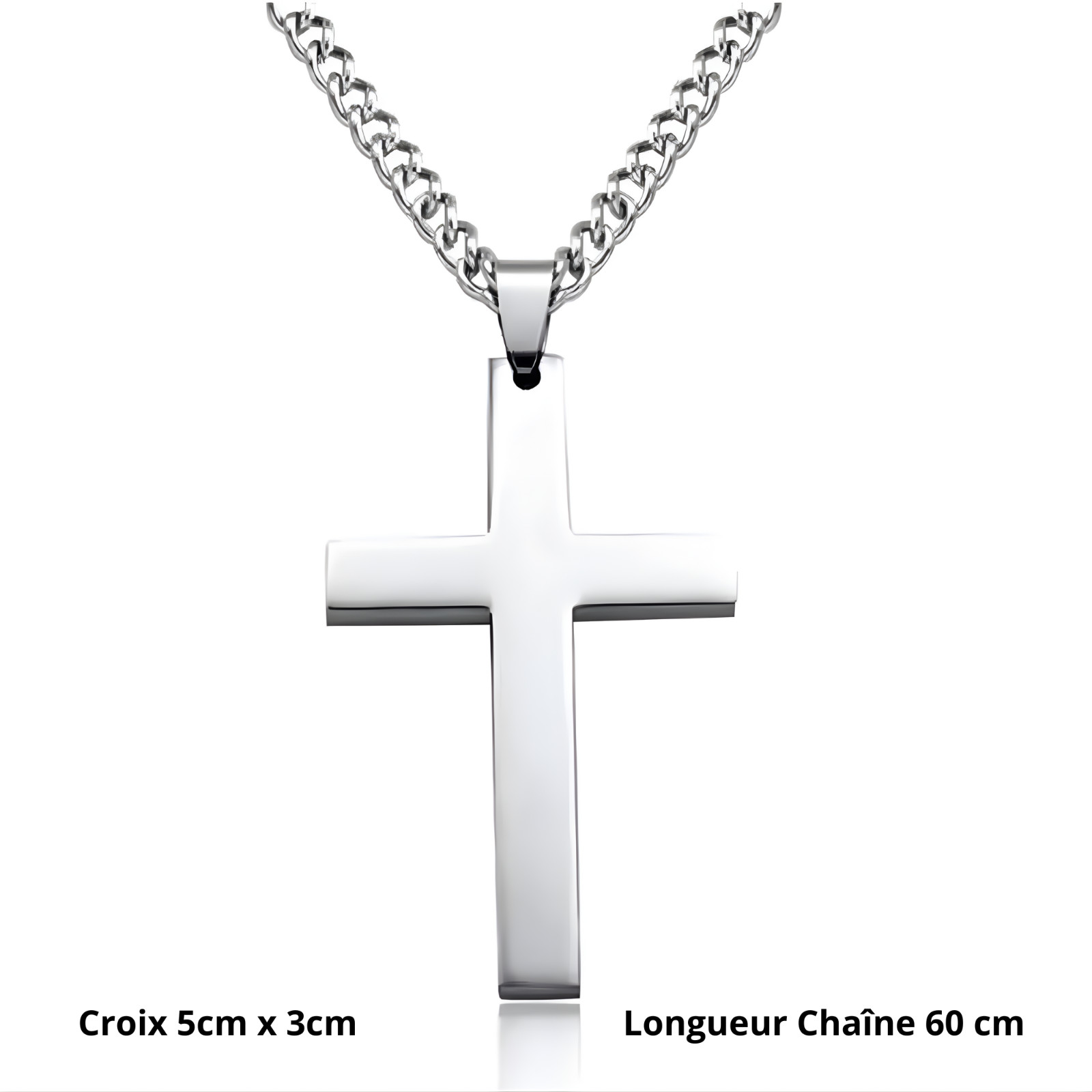 Collier acier pendentif croix argent pour le quotidien