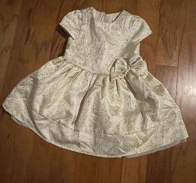 18-24 month party dress Disney Baby Girl Mickey Minnie Mouse Gold Sparkling Party Dress Sz 18-24  Months