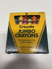 Vintage 1985 Binney & Smith Crayola Jumbo Crayons 8 Count Box Made in the USA