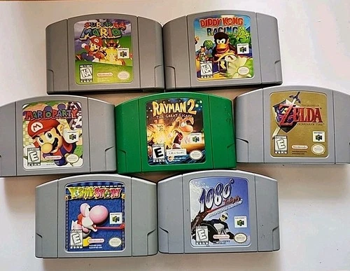 Nintendo 64 N64 Game Lot 7 Games, Including Zelda, Super 64 Mario, More, Tested
