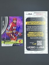 Elias Lindholm Signed 2021-22 Upper Deck Synergy Exceptional Stars IP Auto JSA