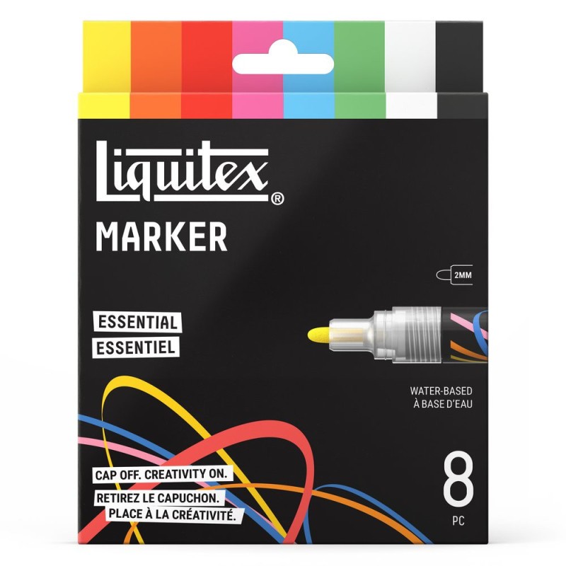 Marqueurs peinture acrylique feutres dessin pointe moyenne 2mm couleurs de base