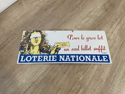 Metallschild ''Nationale Lotterie'' ca. 30 cm ''Jacquot'' 