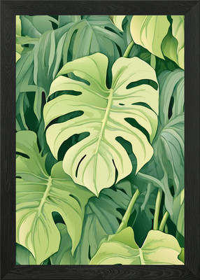 Tropisches Blattmuster gerahmtes Wandbild Poster Leinwanddruck Bild