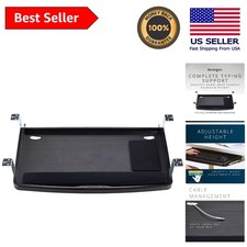 Cassetto Tastiera Altezza Regolabile con Area Mouse Integrata - Vassoio Nero 24,5"