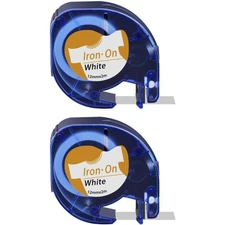 2 Pack Cruxer Label for DYMO Letra Tag 18771 LT100H LT100T 1/2'' Black on White