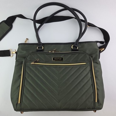 Kenneth Cole Reaction Chelsea Chevron 15'' Green Laptop and Tablet Tote Bag