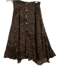 Cheetah   Truly 4 You Leopard Midi Skirt in Size Medium Boho African Polyester
