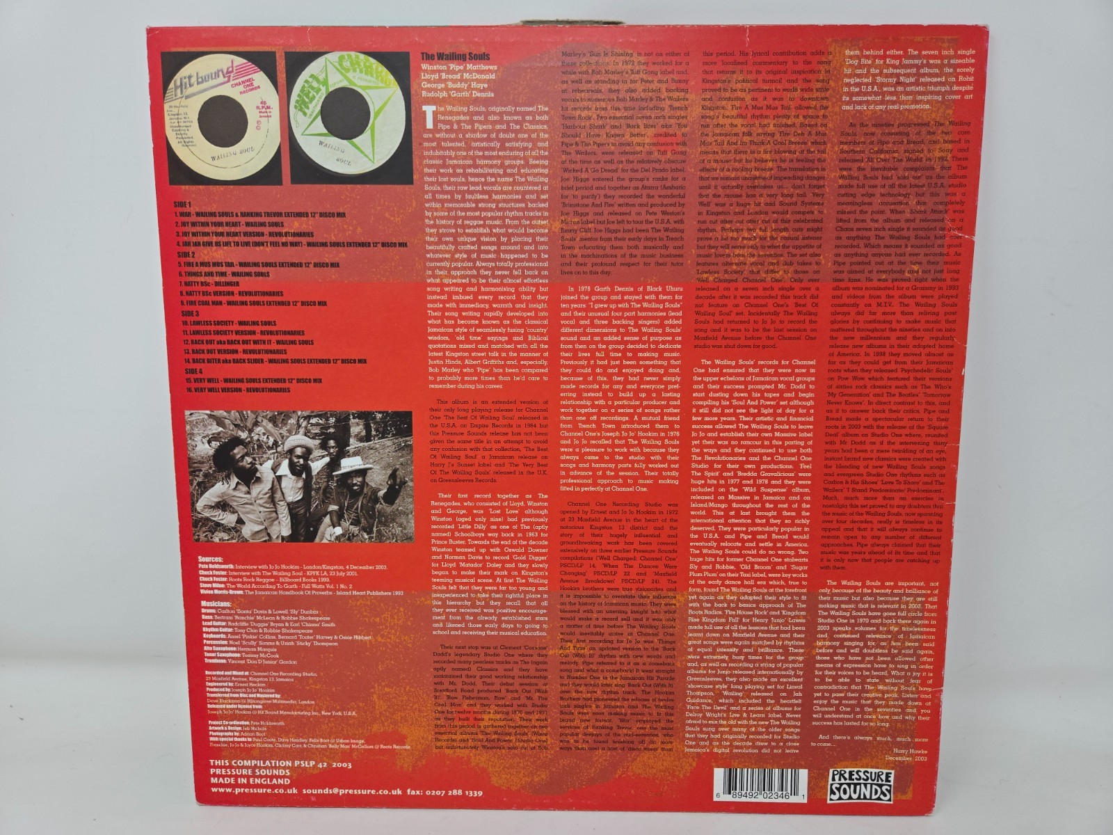 Wailing Souls – At Channel One PS42 (2000) Disc 2 Only Roots Reggae LP