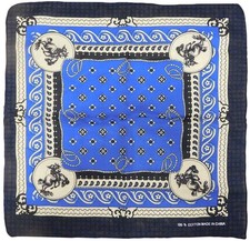 Lot of 3 Cowboy Paisley Royal  Navy Blue 22"x22" Cotton Bandana Bandanna